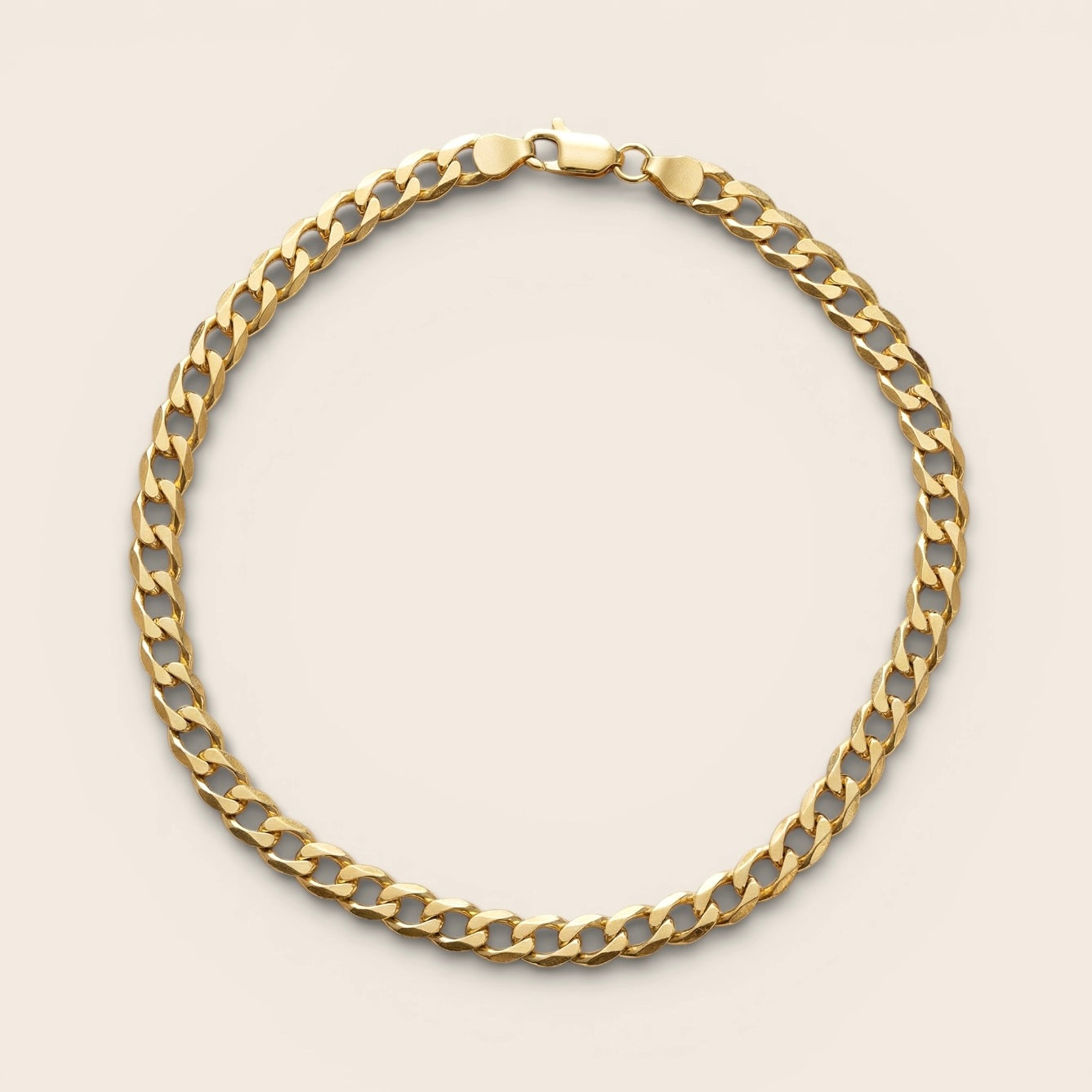 Herren Armband mit diamantgeschliffener Cuban-Link-Kette – 925 Silber, 18K vergoldet, Unisex