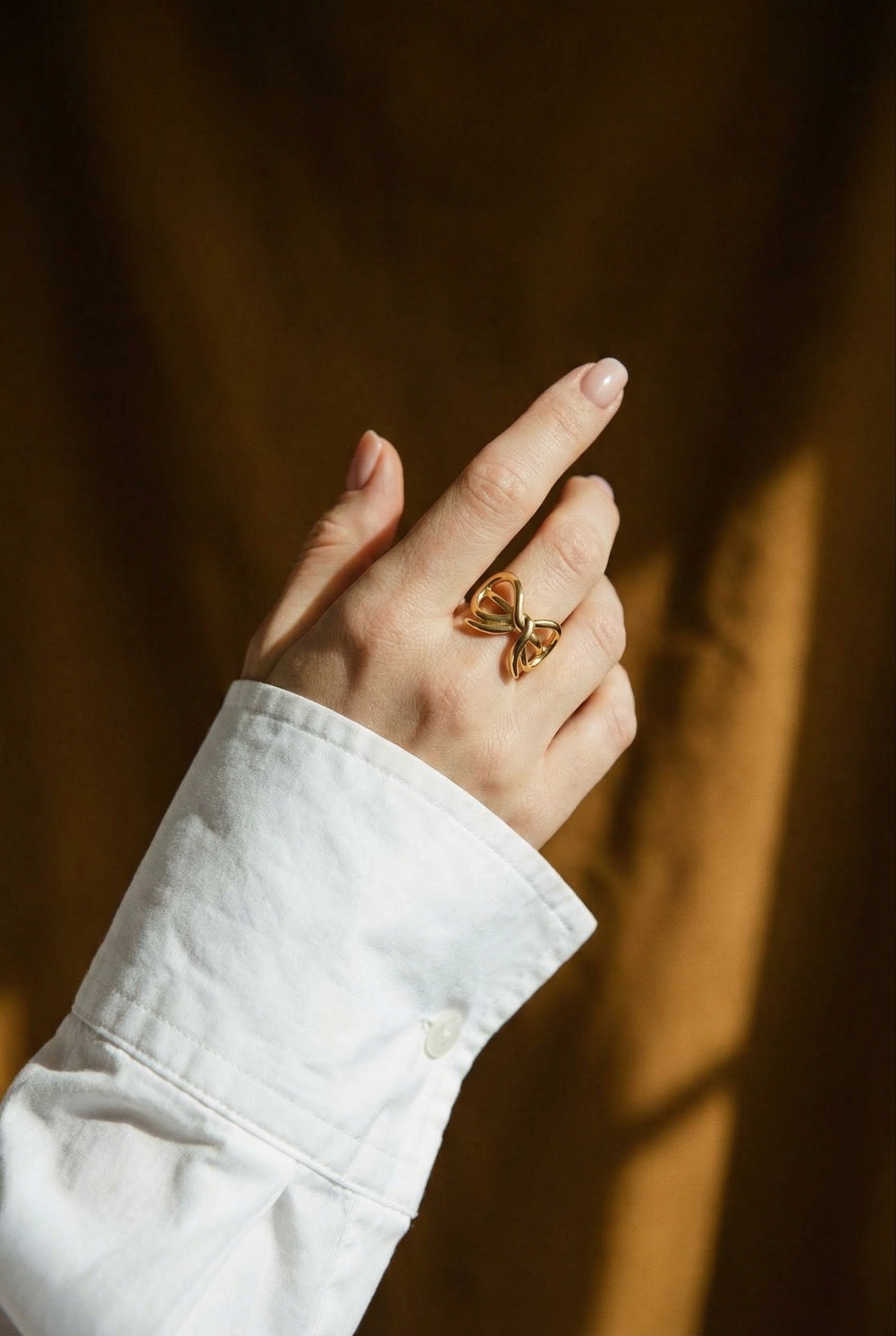 Schleife Statement Ring 925 Silber vergoldet - NINASIA