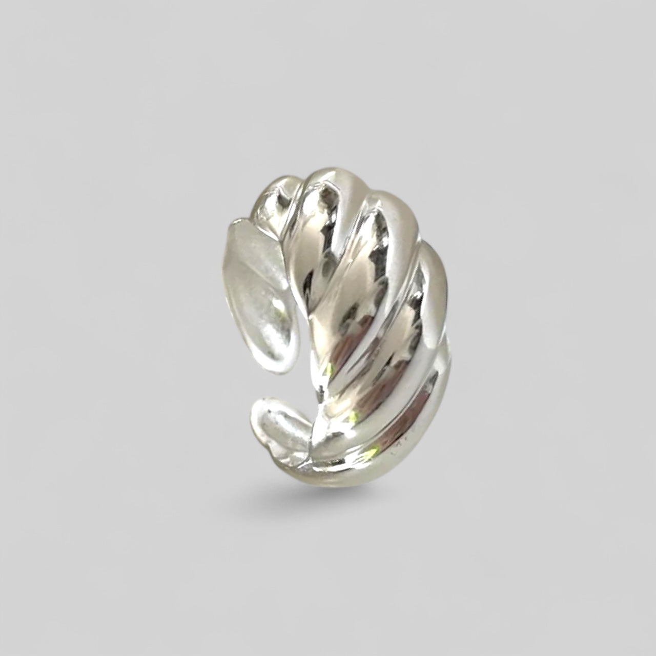 Chunky Croissant verdrehter  Statement Ring 925 Silber