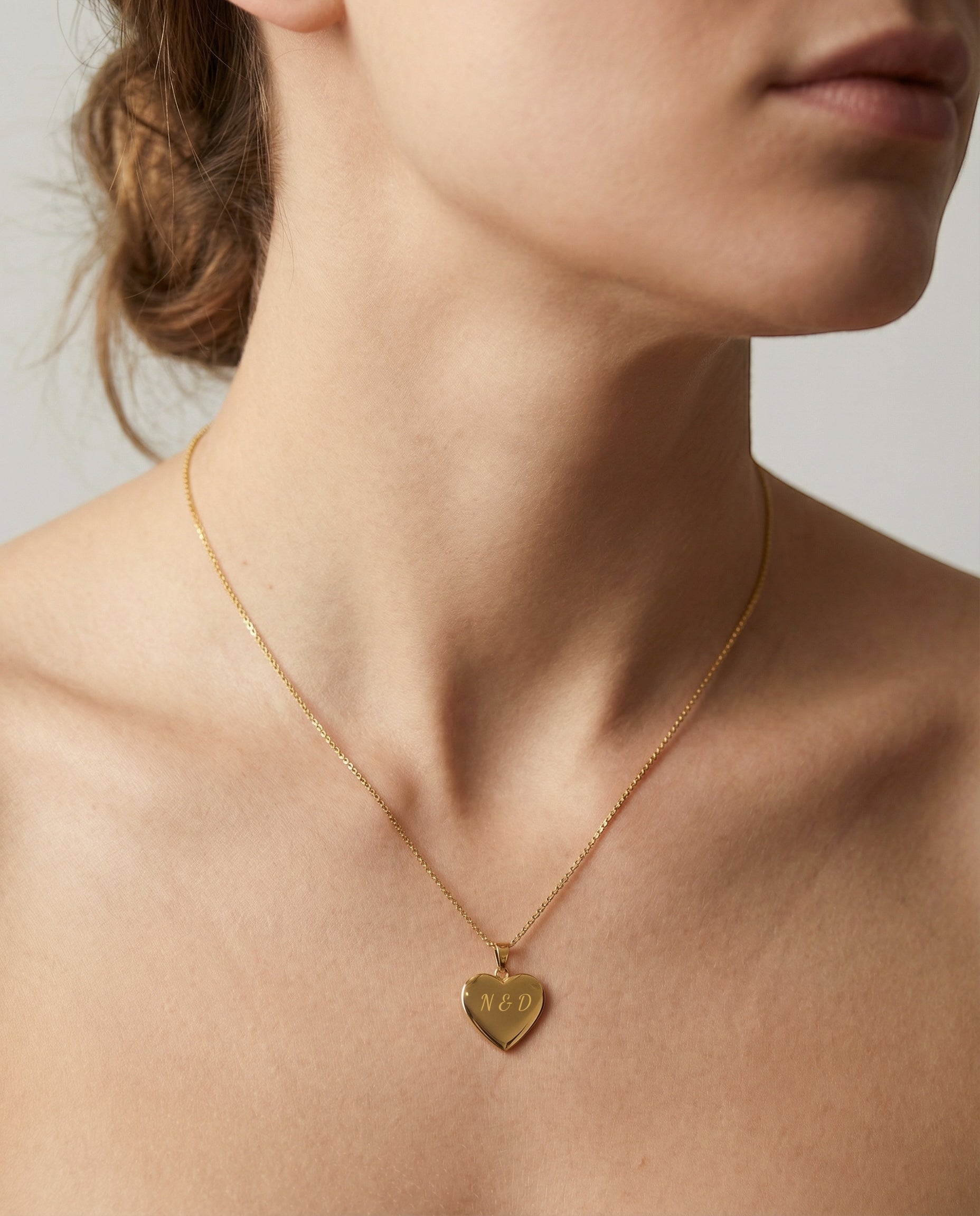 Personalisierbare Signature Herz Halskette aus 925 Silber oder Silber vergoldet