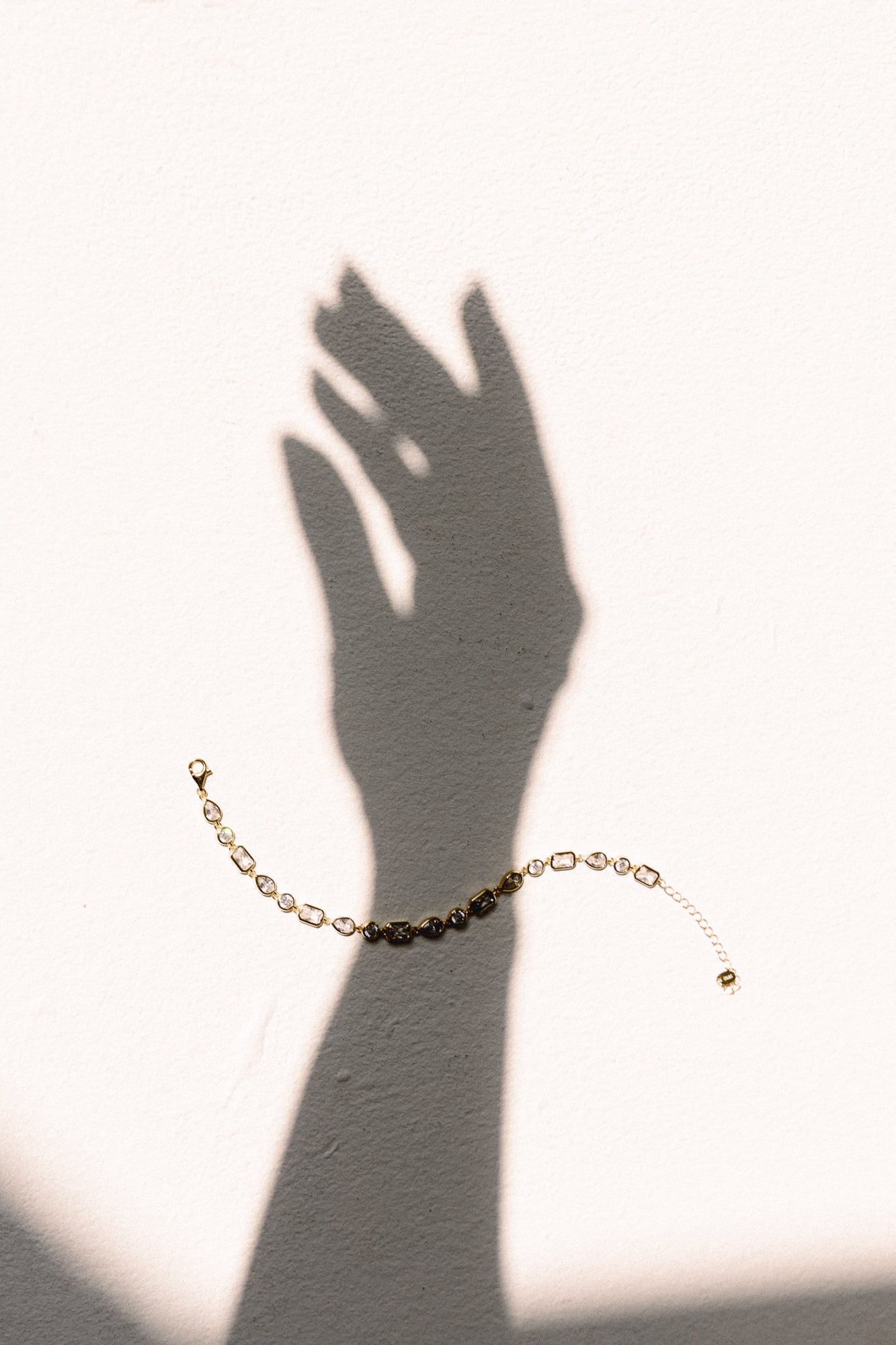 Radiant bracelet with large zirconia stones – 925 silver 14K gold-plated