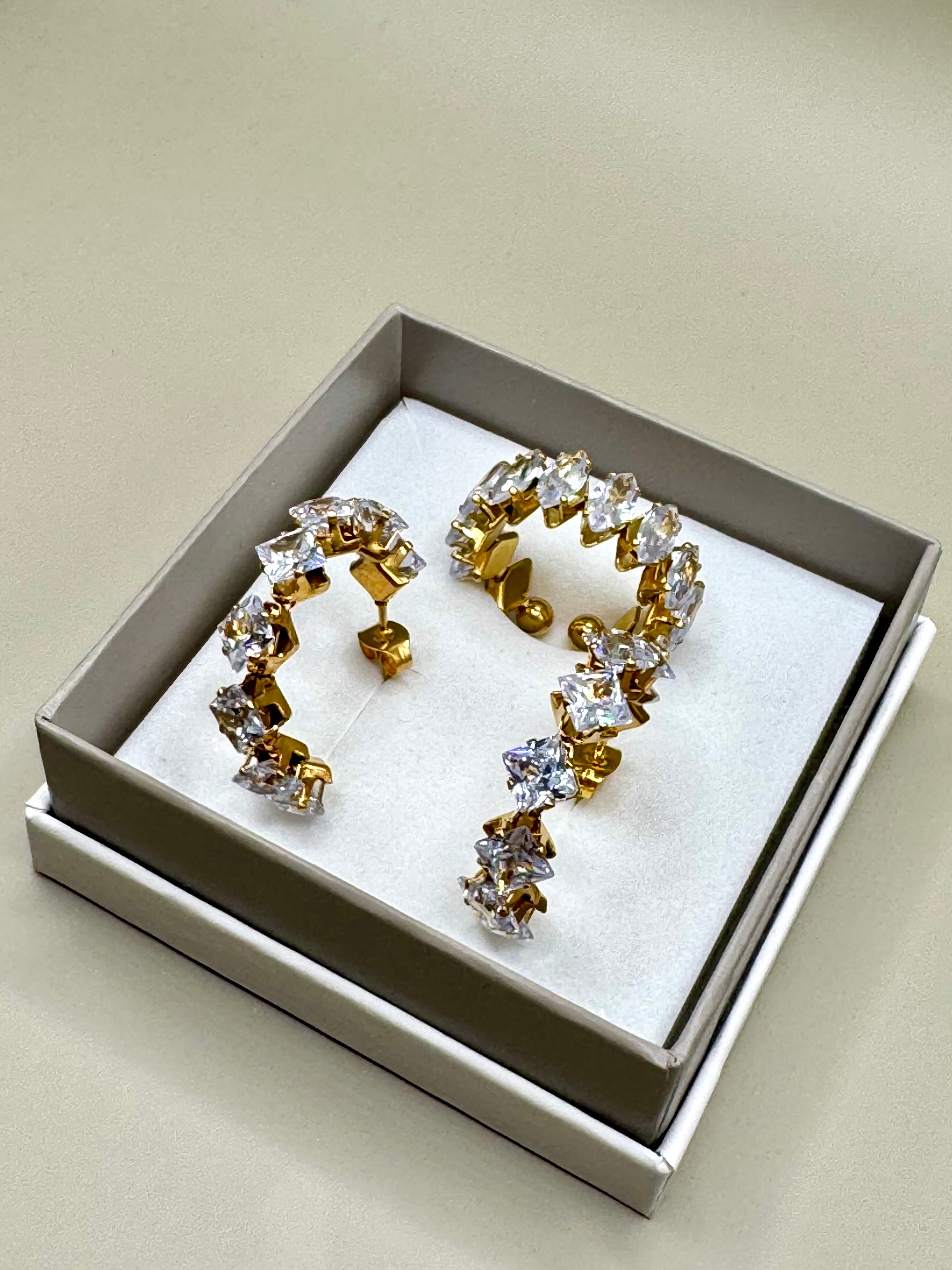 Funkelnder Edelstein Statement-Ring – 18K vergoldet aus Edelstahl