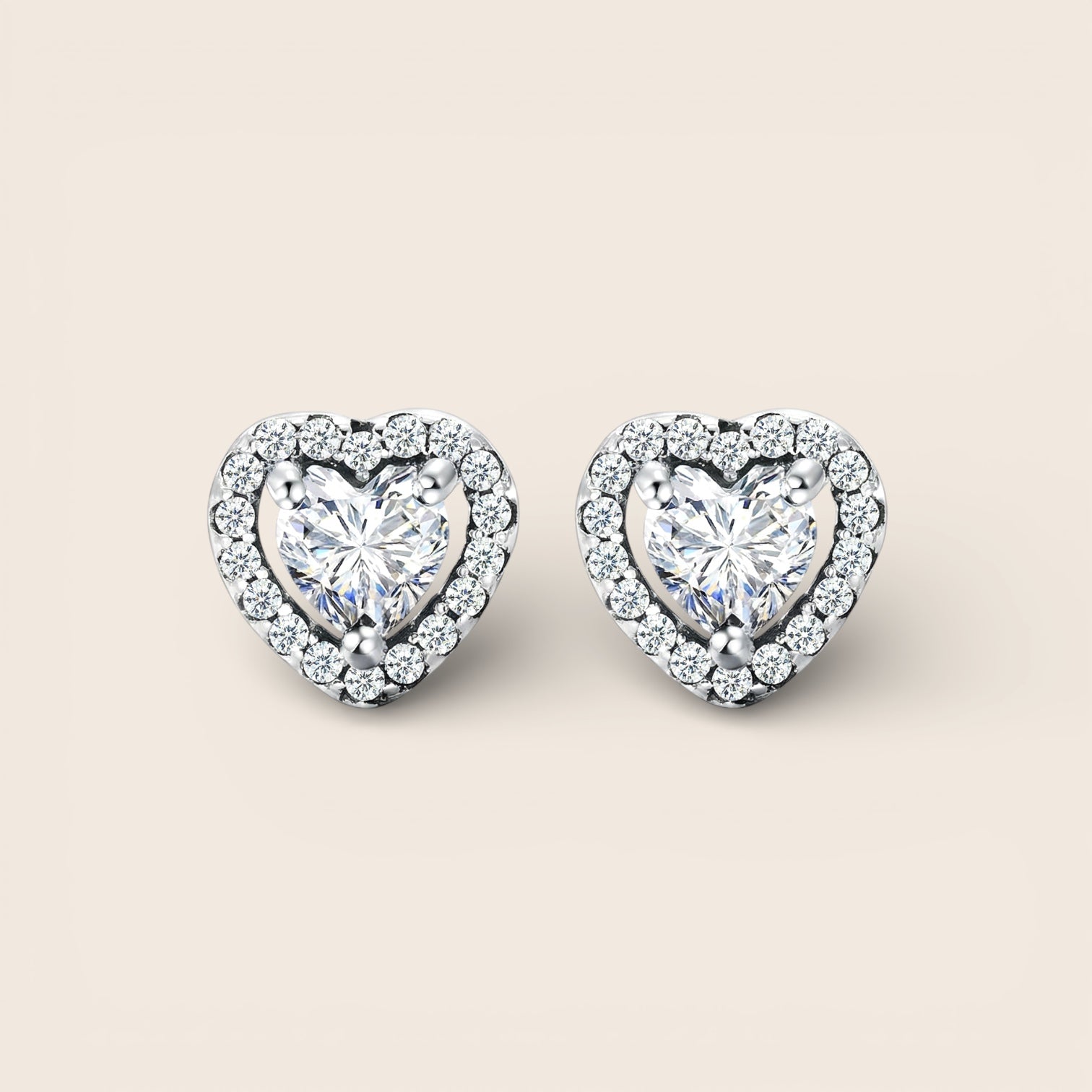 Afrodita Herz Ohrstecker aus 925 Silber