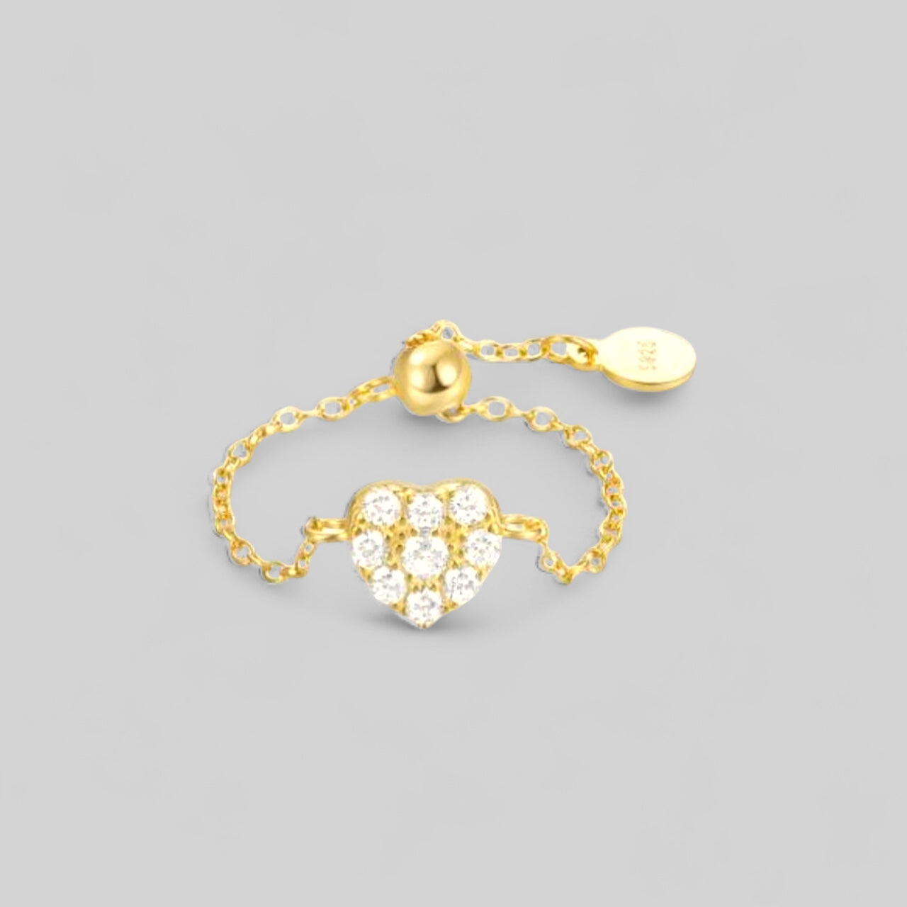 Love glows - zarter herzförmiger Zirkonia Ring - aus 925 Silber 14k vergoldet