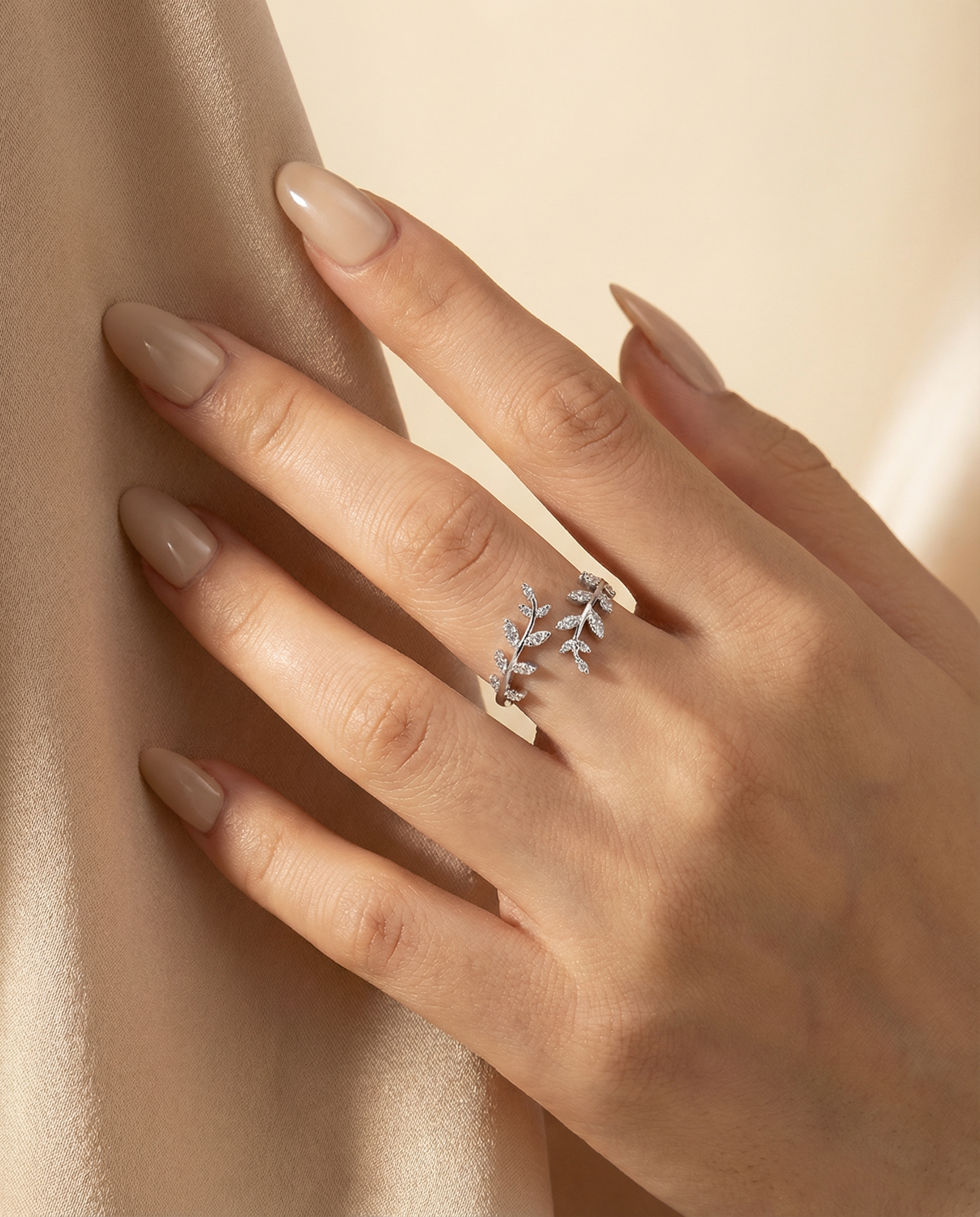 Filigraner Olivenblatt Ring - Symbol für Frieden und Verbundenheit - aus 925 Silber