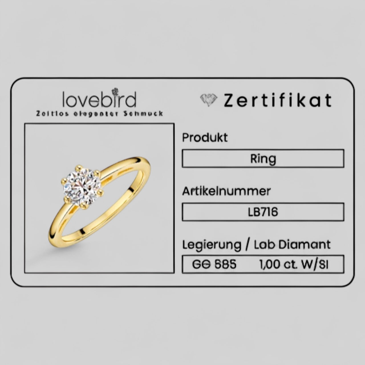 14k gold engagement ring with 1.00 ct. lab-grown diamond - ladies' ring