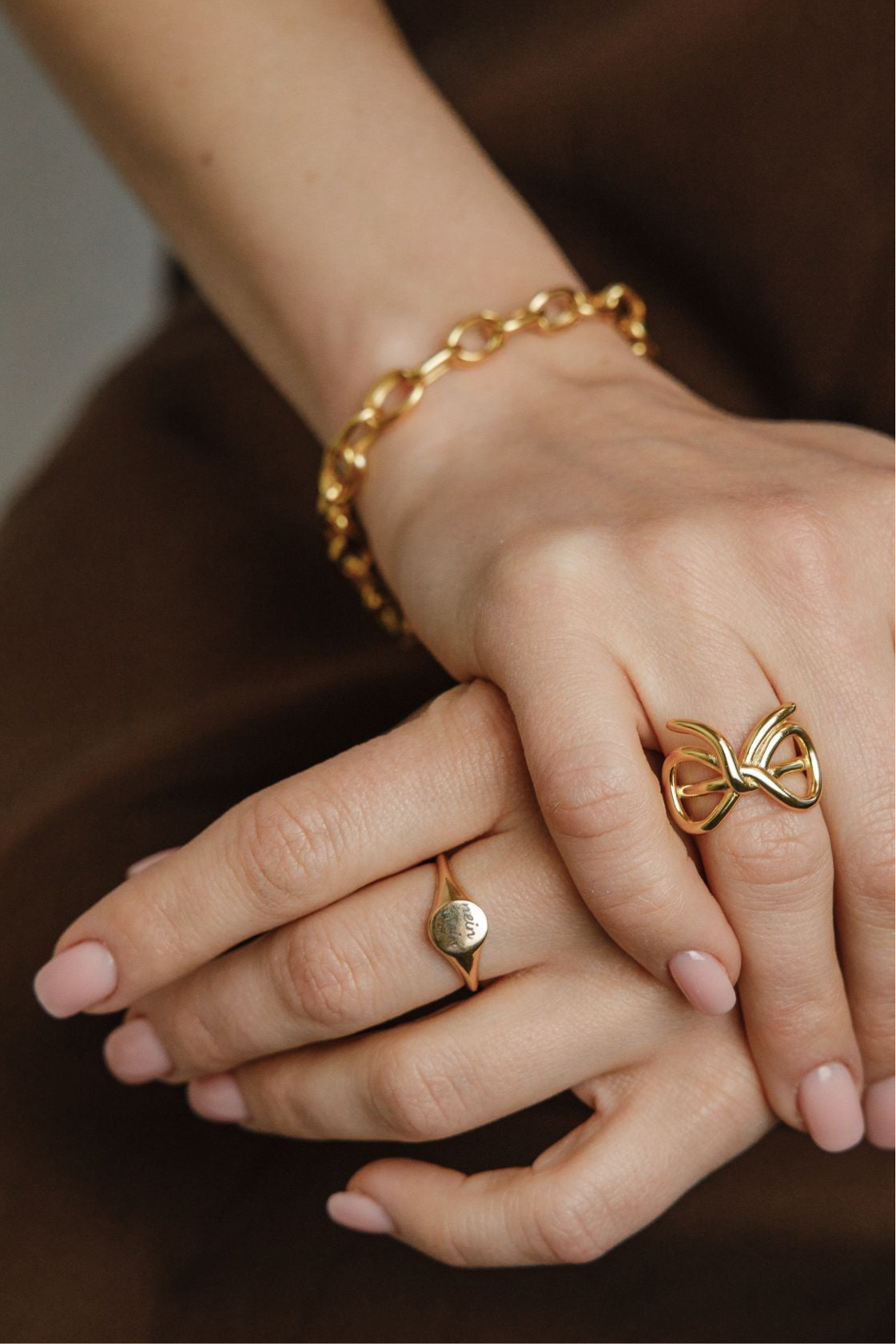 Schleife Statement Ring 925 Silber vergoldet