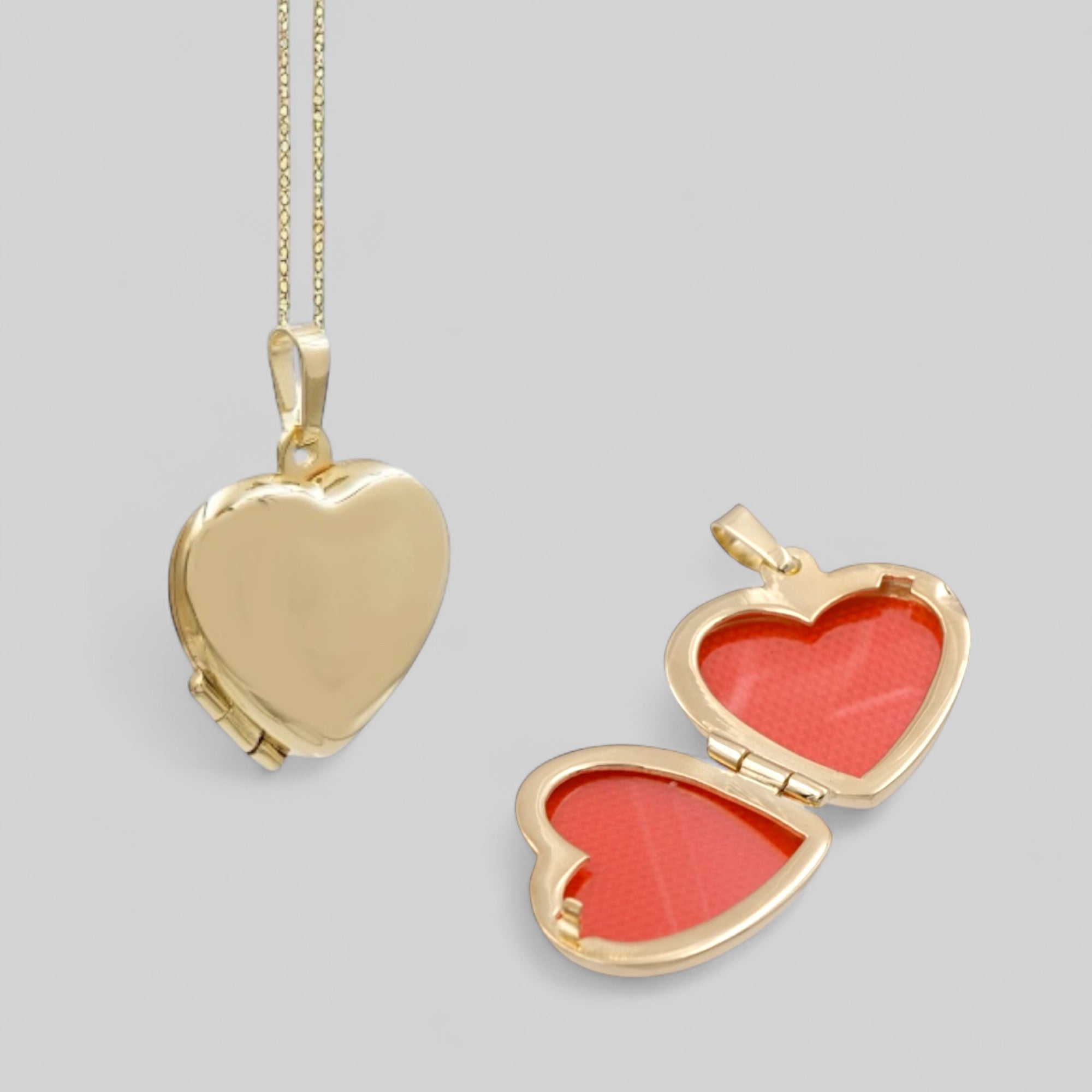 Edles Herz-Medaillon mit Collier aus 925 Sterling Silber 18K vergoldet