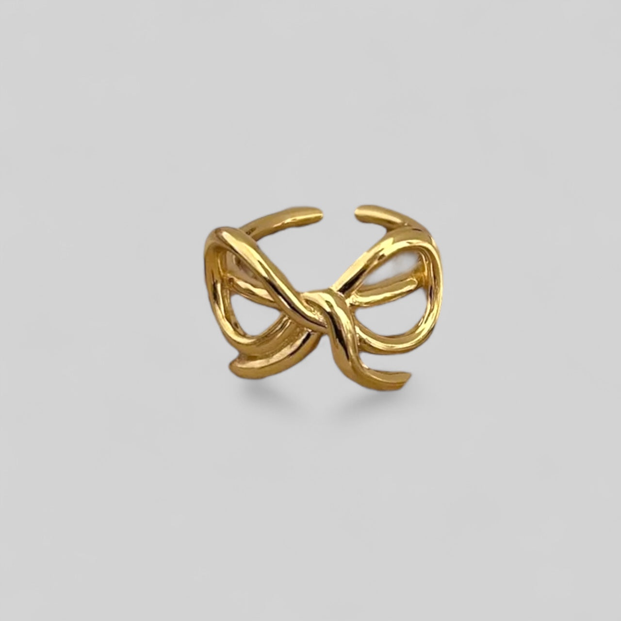 Schleife Statement Ring 925 Silber vergoldet