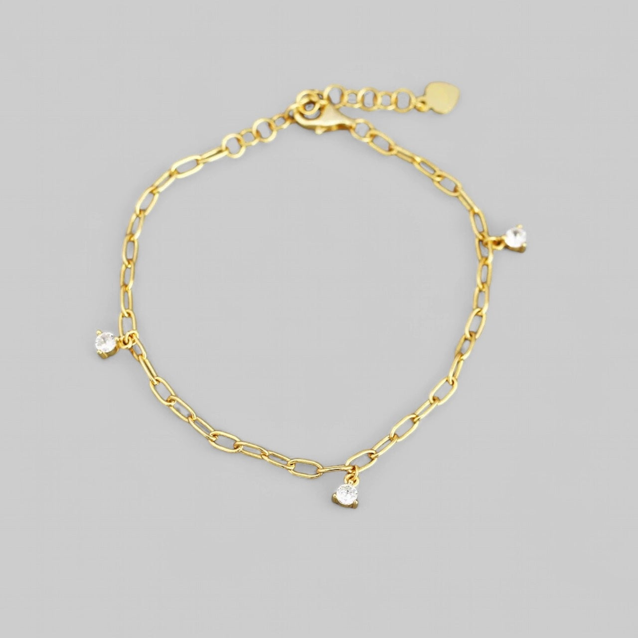 Kette mit Zirkonia Charms Armband – aus 925er Silber vergoldet