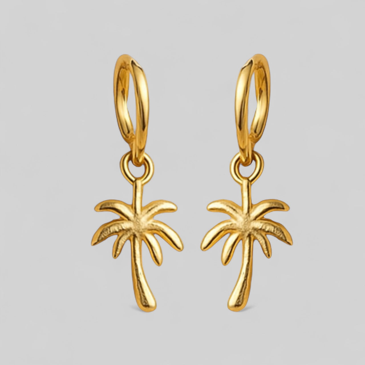 Tropical palm glow - Palmen Ohrringe aus 925 Silber 18k vergoldet