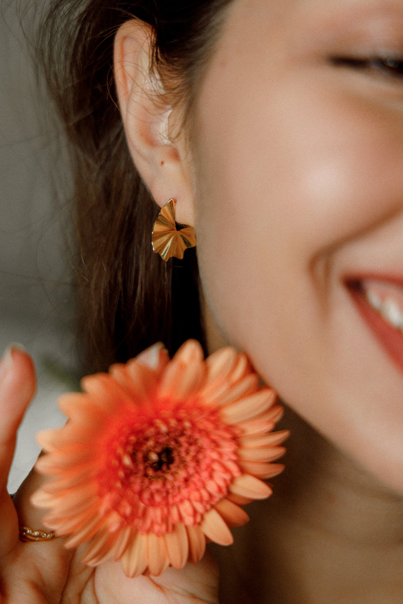 Statement Flower Ohrringe aus 925 Silber 14K vergoldet