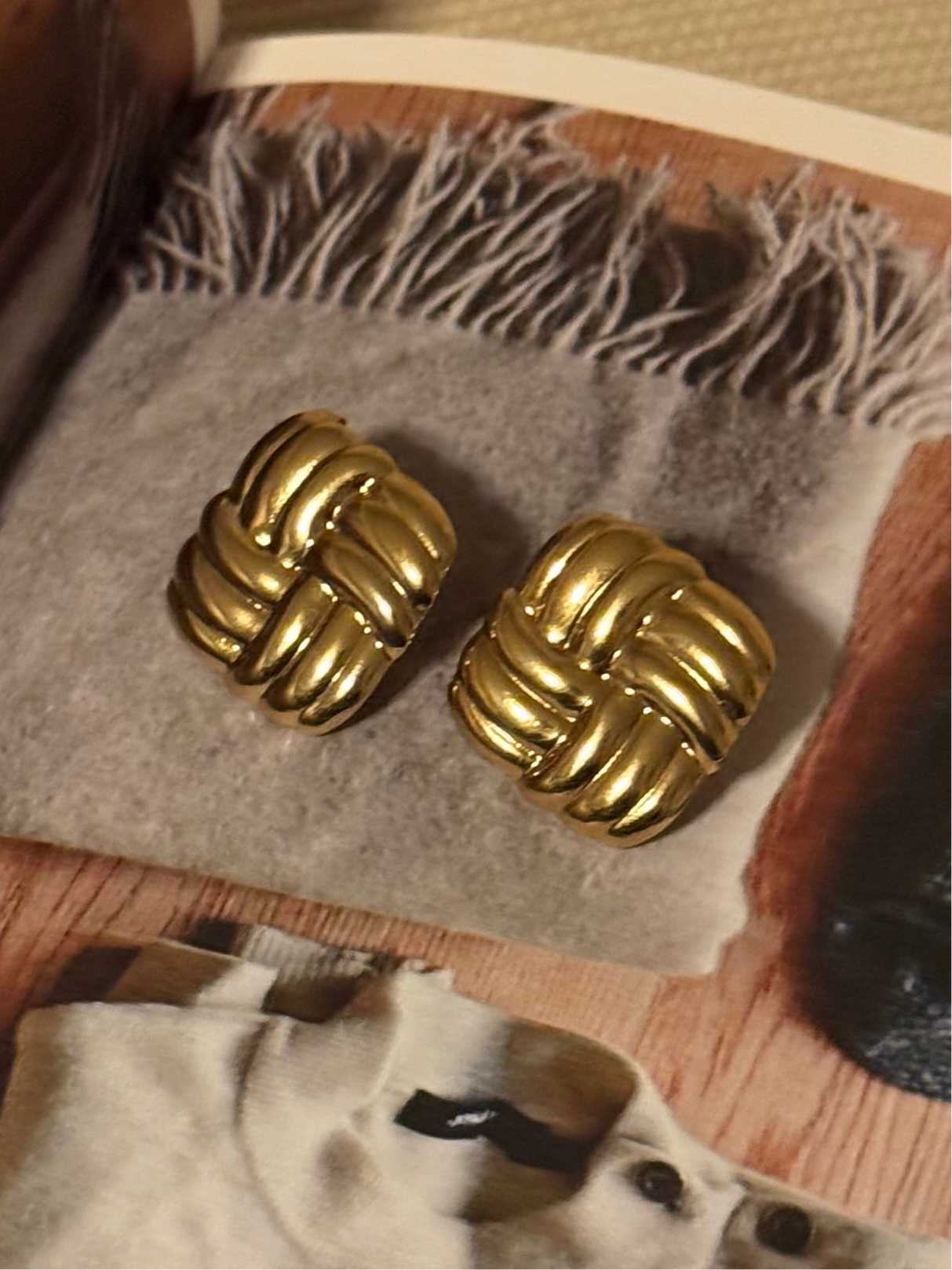 Square Knot Earrings – 18K Gold Plated Stainless Steel