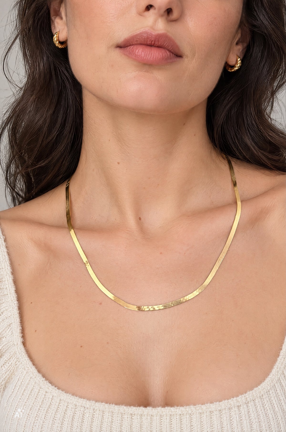 Essential flat snake chain in 18K gold-plated 925 sterling silver | Unisex