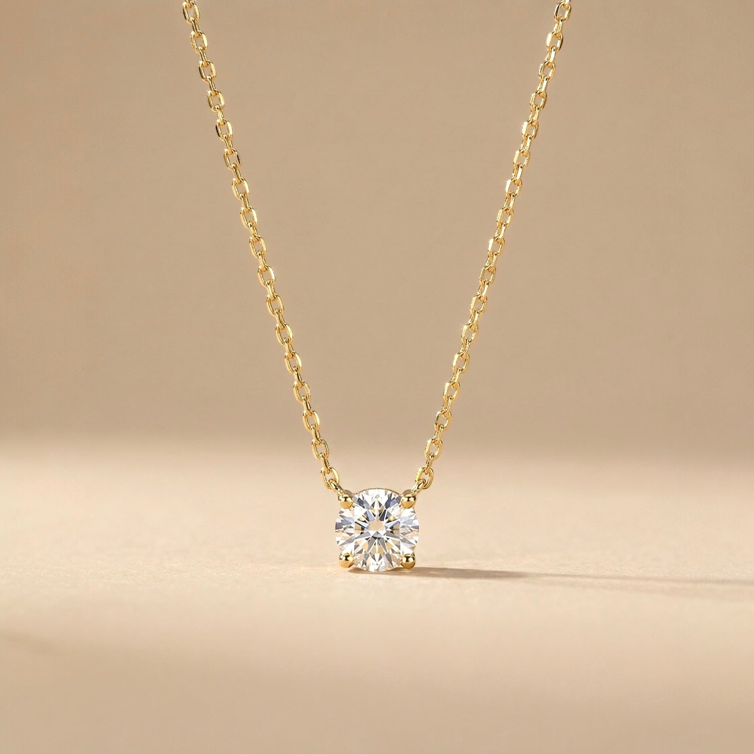 Solitäre Zirkonia-Inlay Halskette aus 925er Silber vergoldet