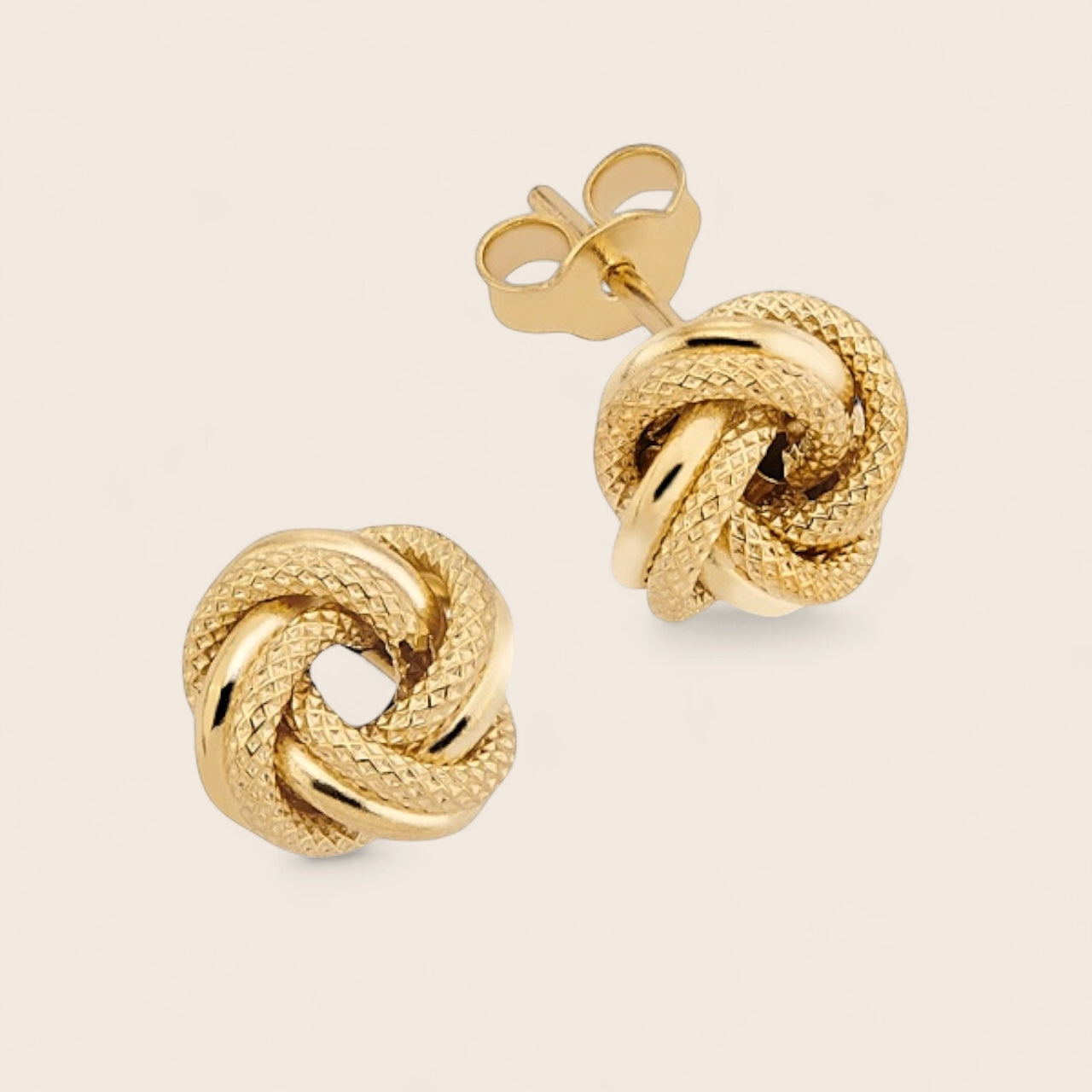 585 gold knot stud earrings Ø 9mm