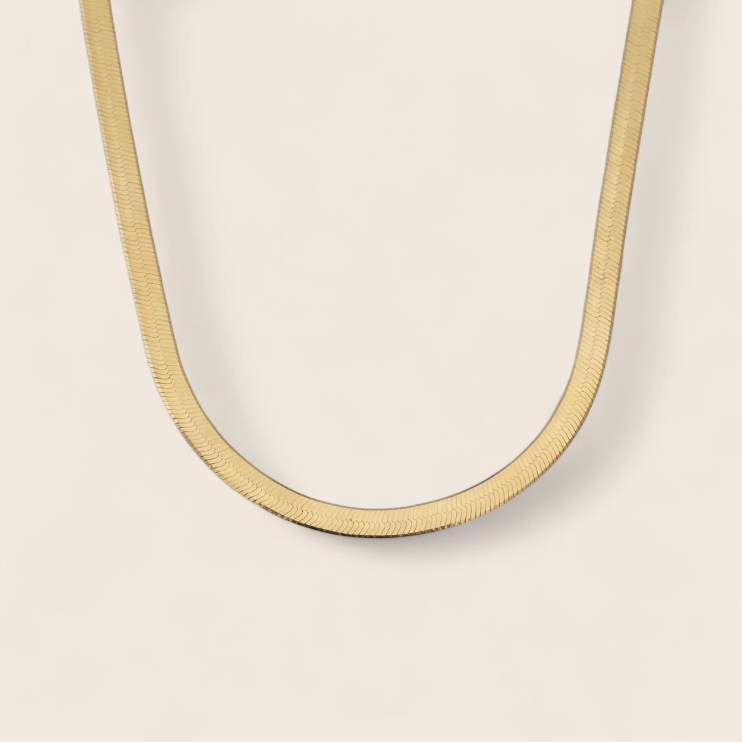 Classic flat snake chain – made of 925 silver gold-plated