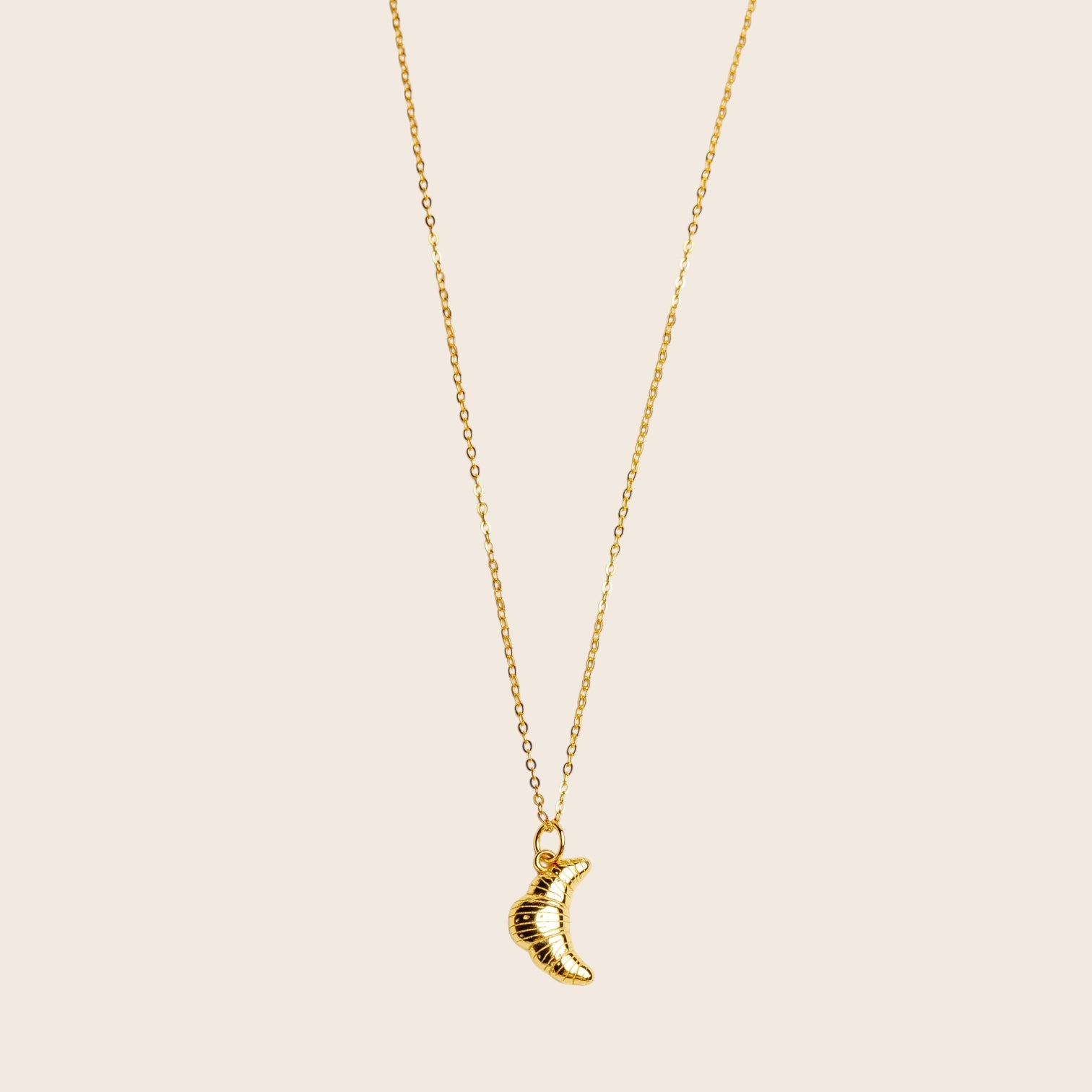Croissant pendant necklace made of 925 silver 18K gold plated