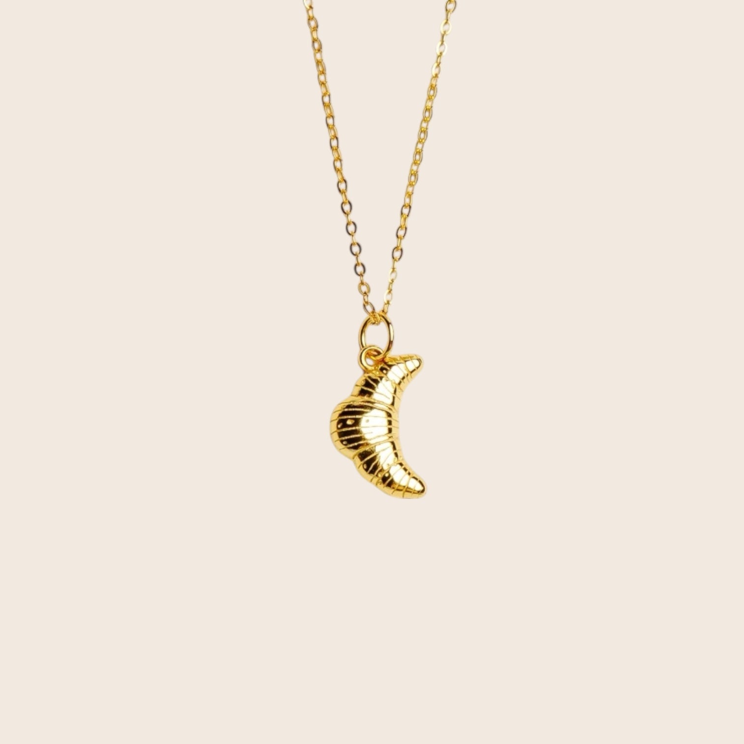 Croissant pendant necklace made of 925 silver 18K gold plated