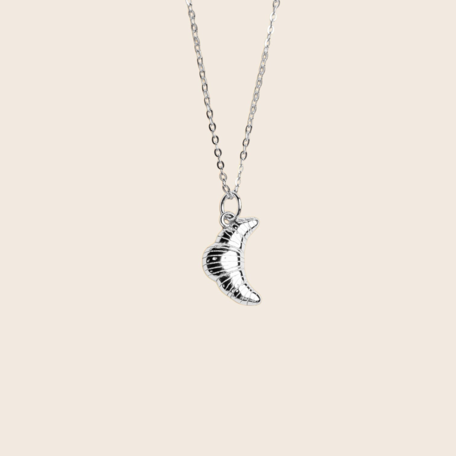 Croissant Anhänger Halskette aus 925 Silber 18K vergoldet