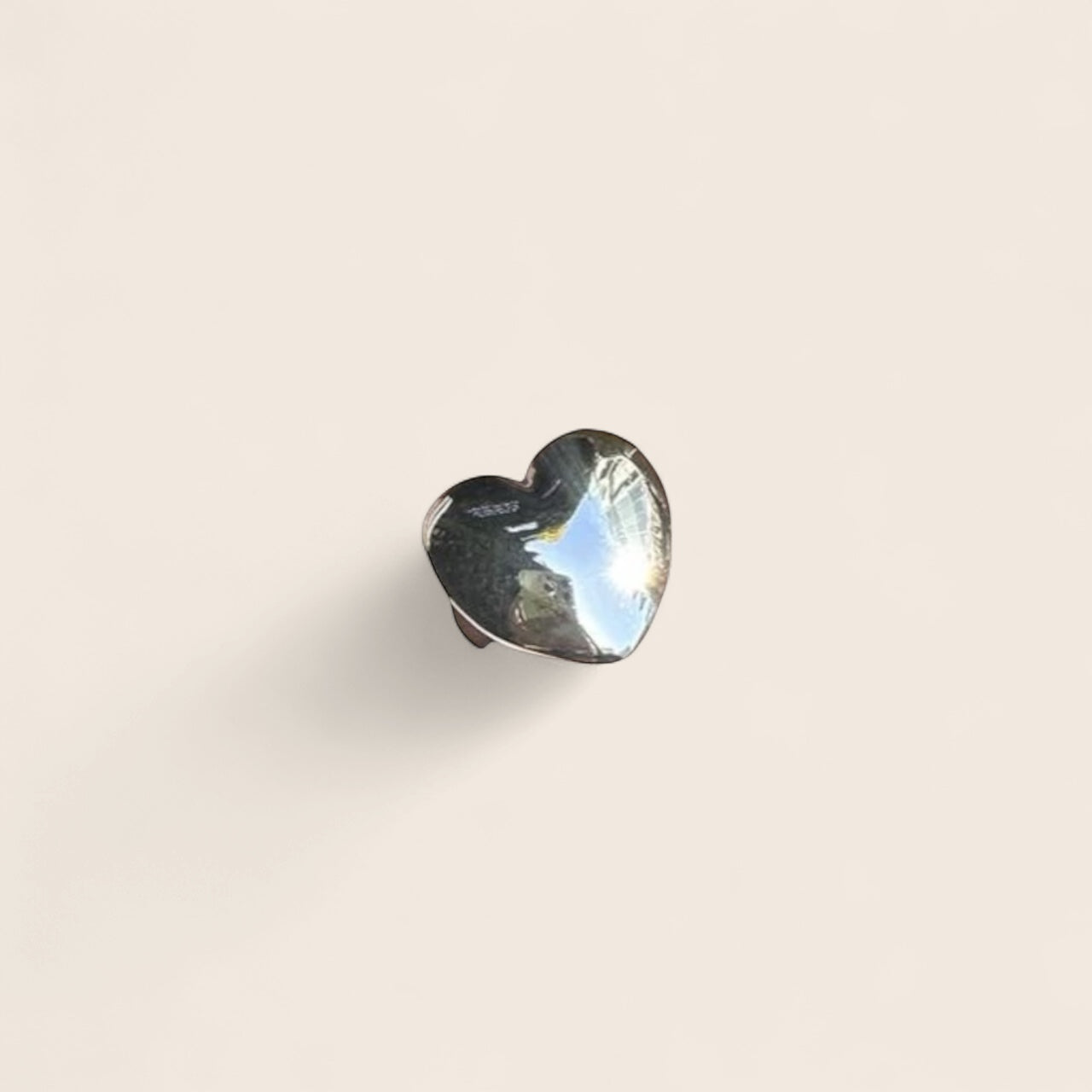 Oversized Heart-Shaped Chunky Ring 925 Silver