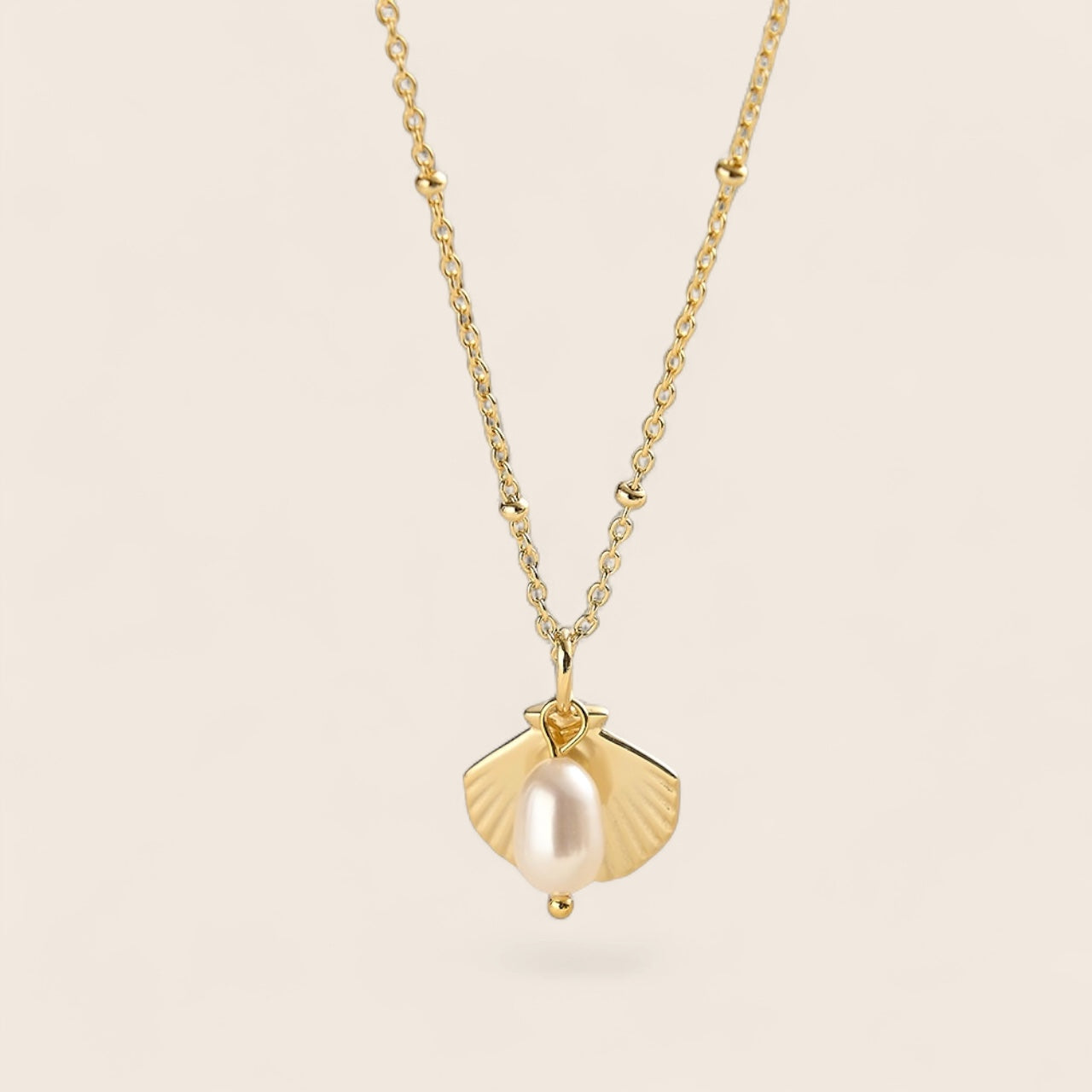 Shell with pearl “Sea Love” – Minimalist necklace in 925 silver or gold-plated 925 silver