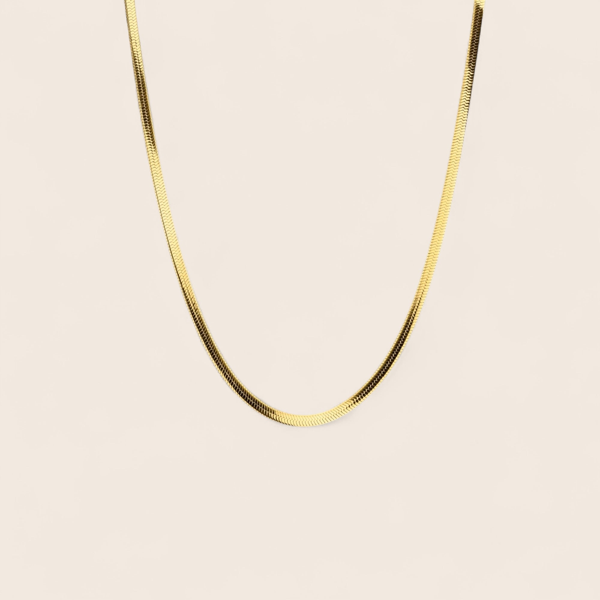 Classic flat snake chain choker – made of 925 silver gold-plated
