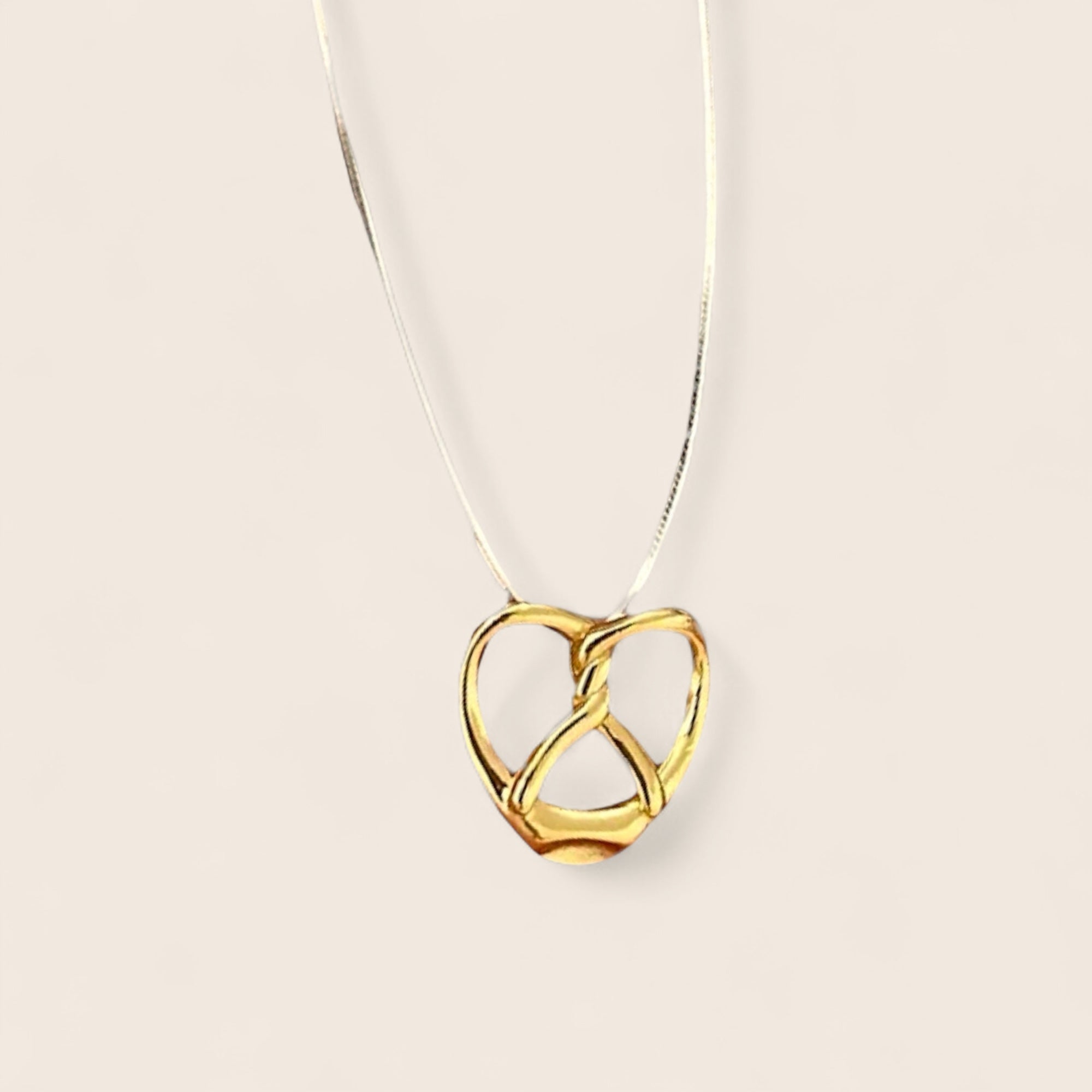 Bretzel German bicolor necklace made of 925 silver and 18K gold-plated silver