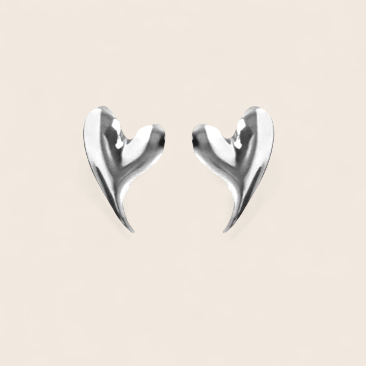 Large XL heart earrings in gold or silver look made of stainless steel