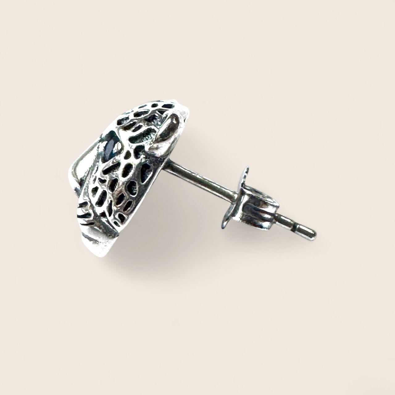Extravagant Snow Leopard stud earrings three-dimensional earrings made of 925 silver