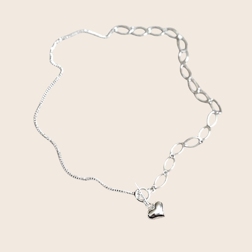 Romantic heart pendant necklace made of 925 silver