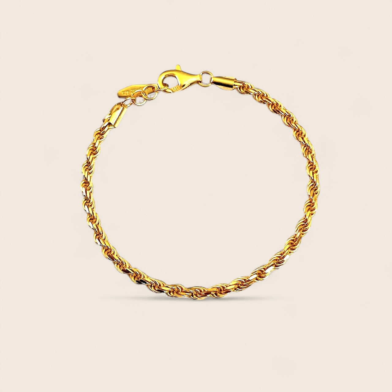Twisted Rope Vintage twisted chain bracelet 925 silver gold plated