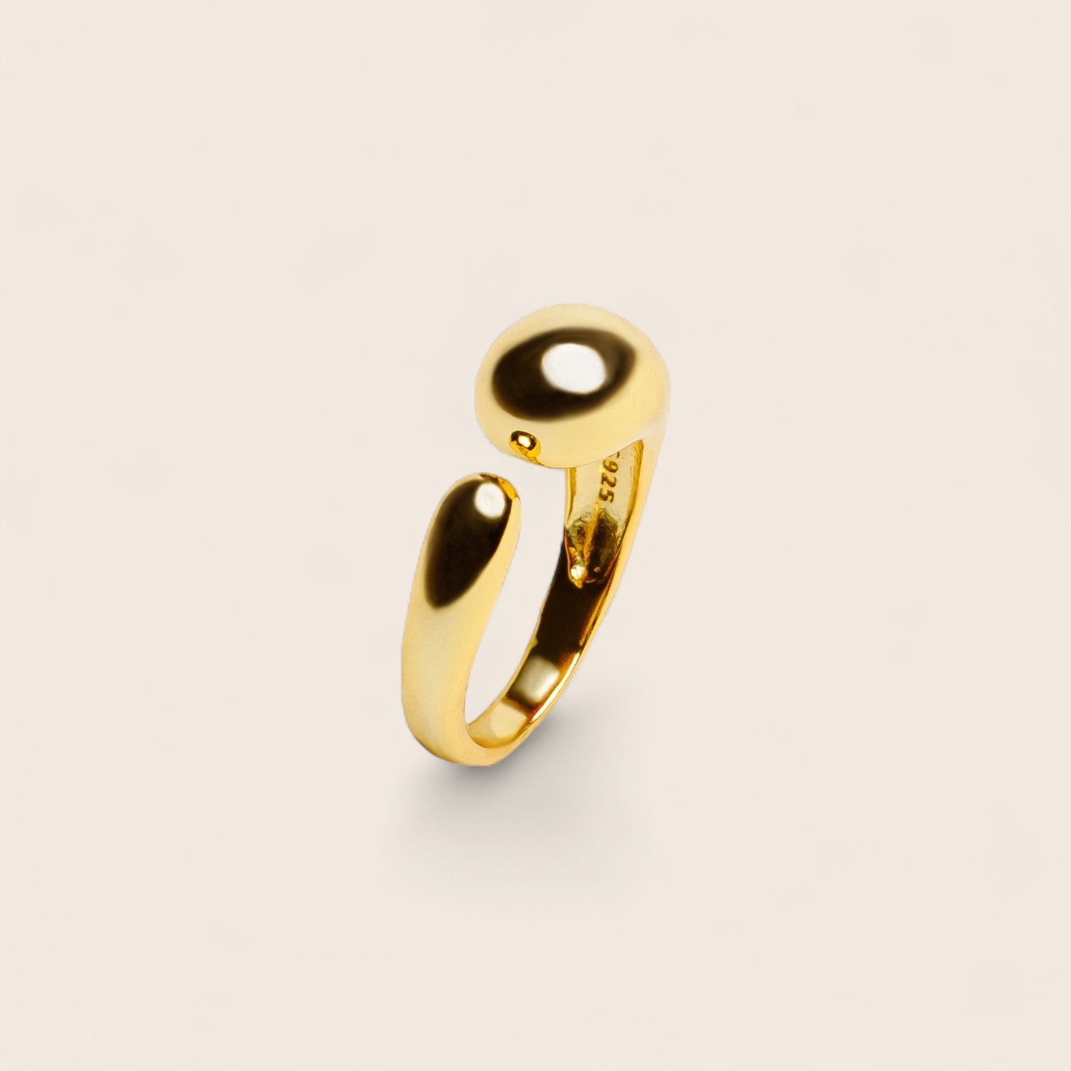 Embrace Statement Adjustable Drop Ring 925 Silver Gold Plated