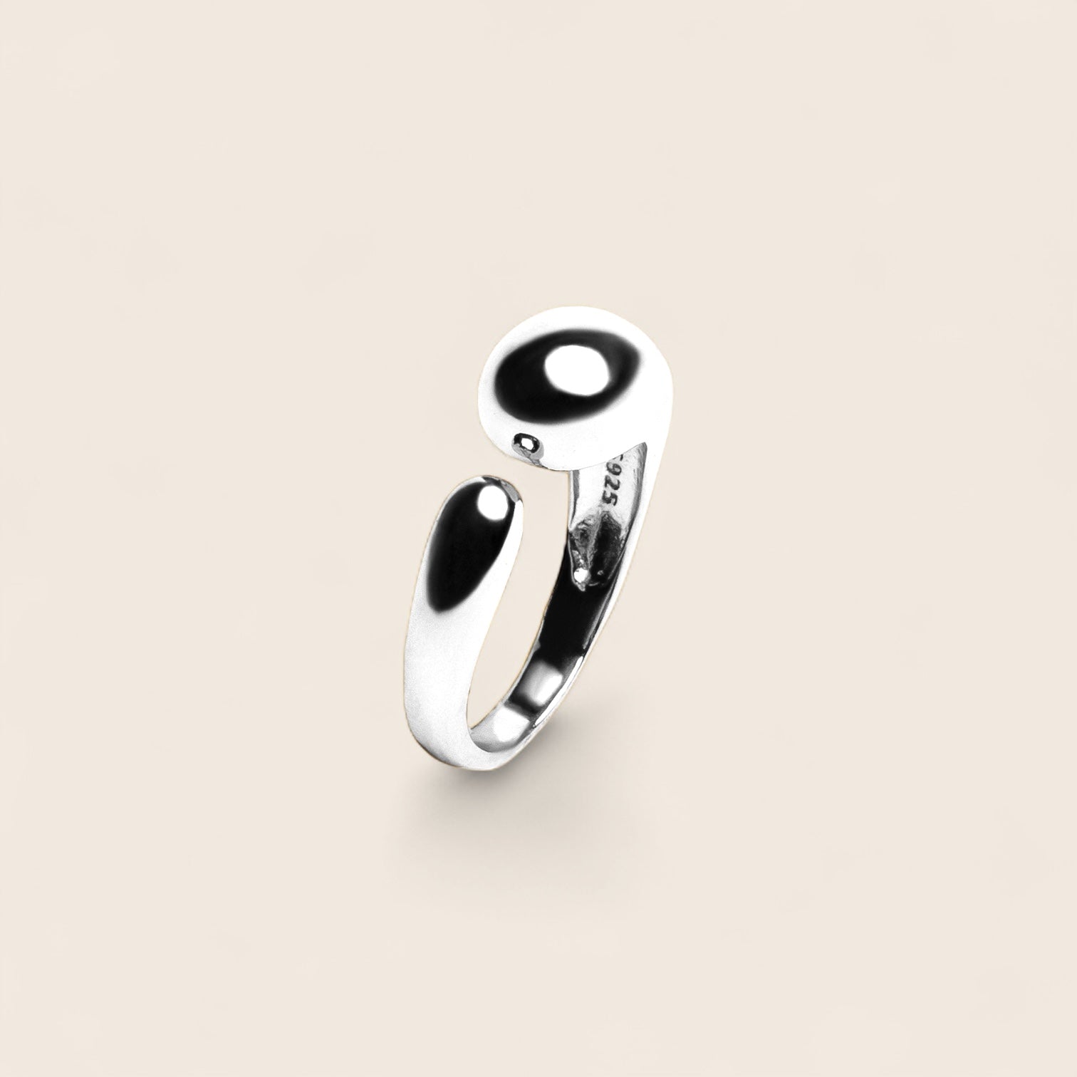 Bague goutte réglable Embrace Statement en argent 925 plaqué or