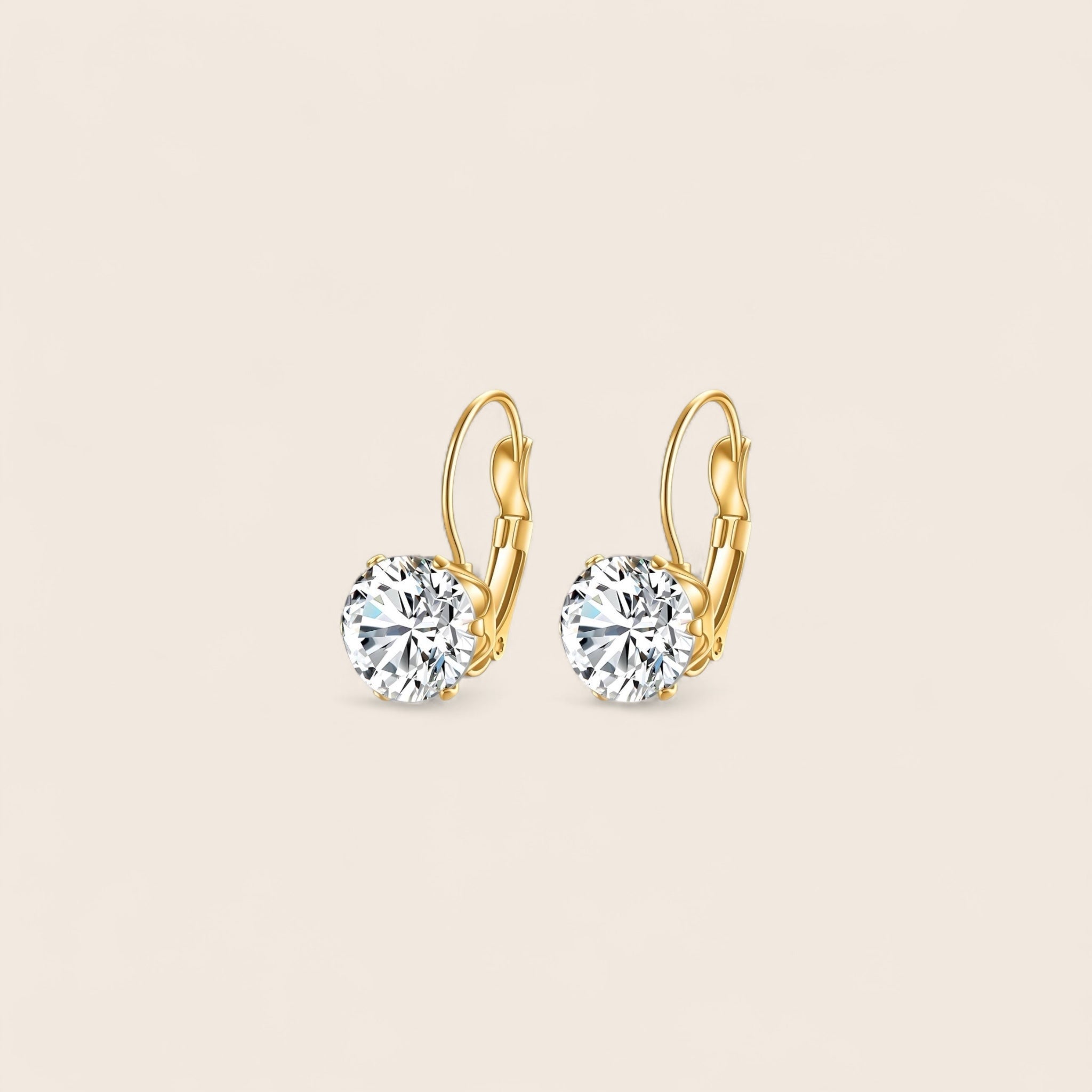 Radiant hoop earrings gemstone 18K gold plated made of stainless steel