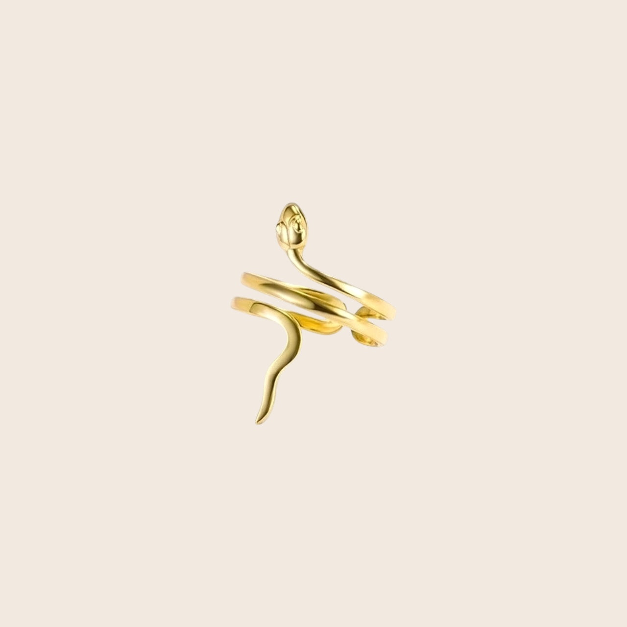 Snake ring – one size, made of 925 silver 18K gold-plated