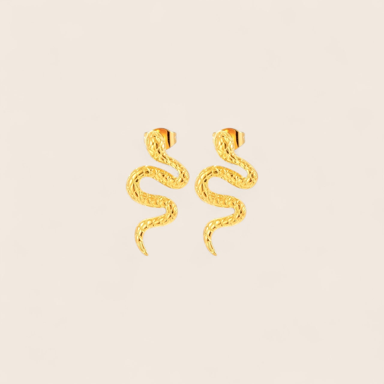 Snake Chandelier Stud Earrings – 18K Gold Plated Stainless Steel