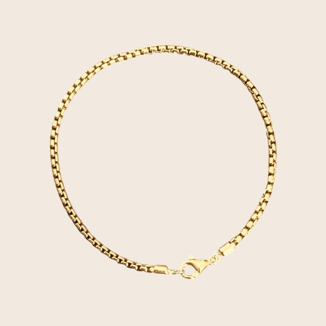 Men's - Classic solid bracelet - 925 silver, 18K gold-plated, unisex, available in 2 sizes