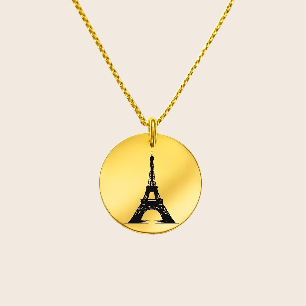 Homeland Jewelry – Eiffel Tower Pendant – Parisian symbol &amp; sign of solidarity with France – 925 Silver &amp; 18K Gold Plated