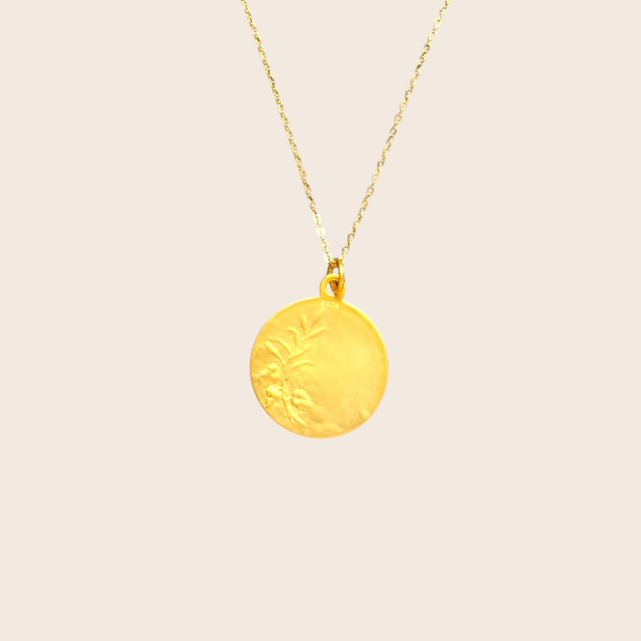 Wish-fulfiller - Lucky Charm - Manifestation Praying Woman "Ecce Panis" two-sided necklace 925 silver gold-plated