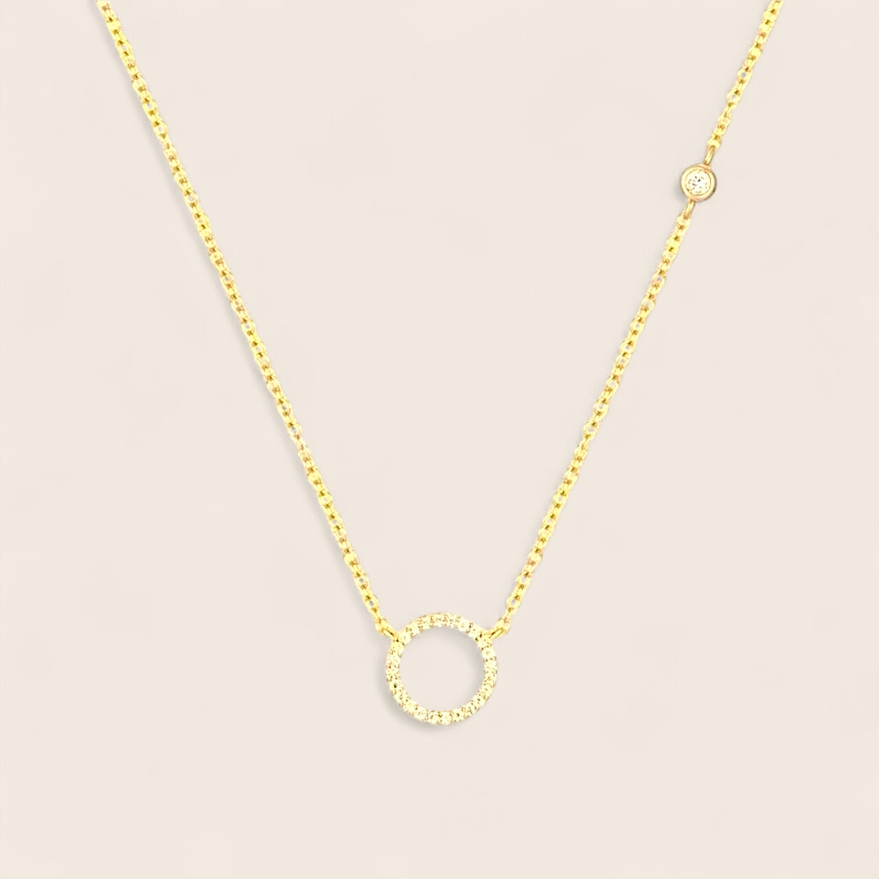 Minimalist circle necklace – made of 925 silver gold-plated