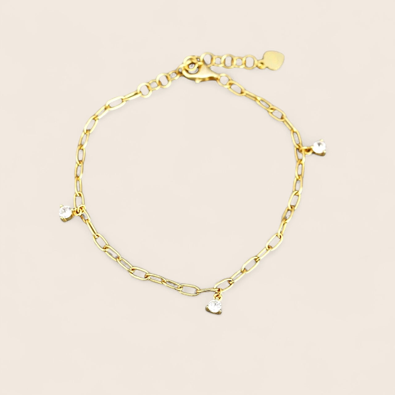 Chain with Zirconia Charms Bracelet – made of 925 silver gold-plated
