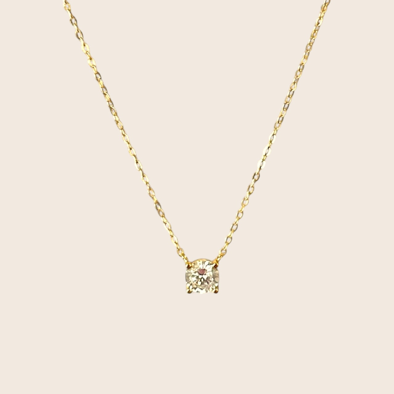 Solitaire zirconia inlay necklace made of 925 silver gold-plated
