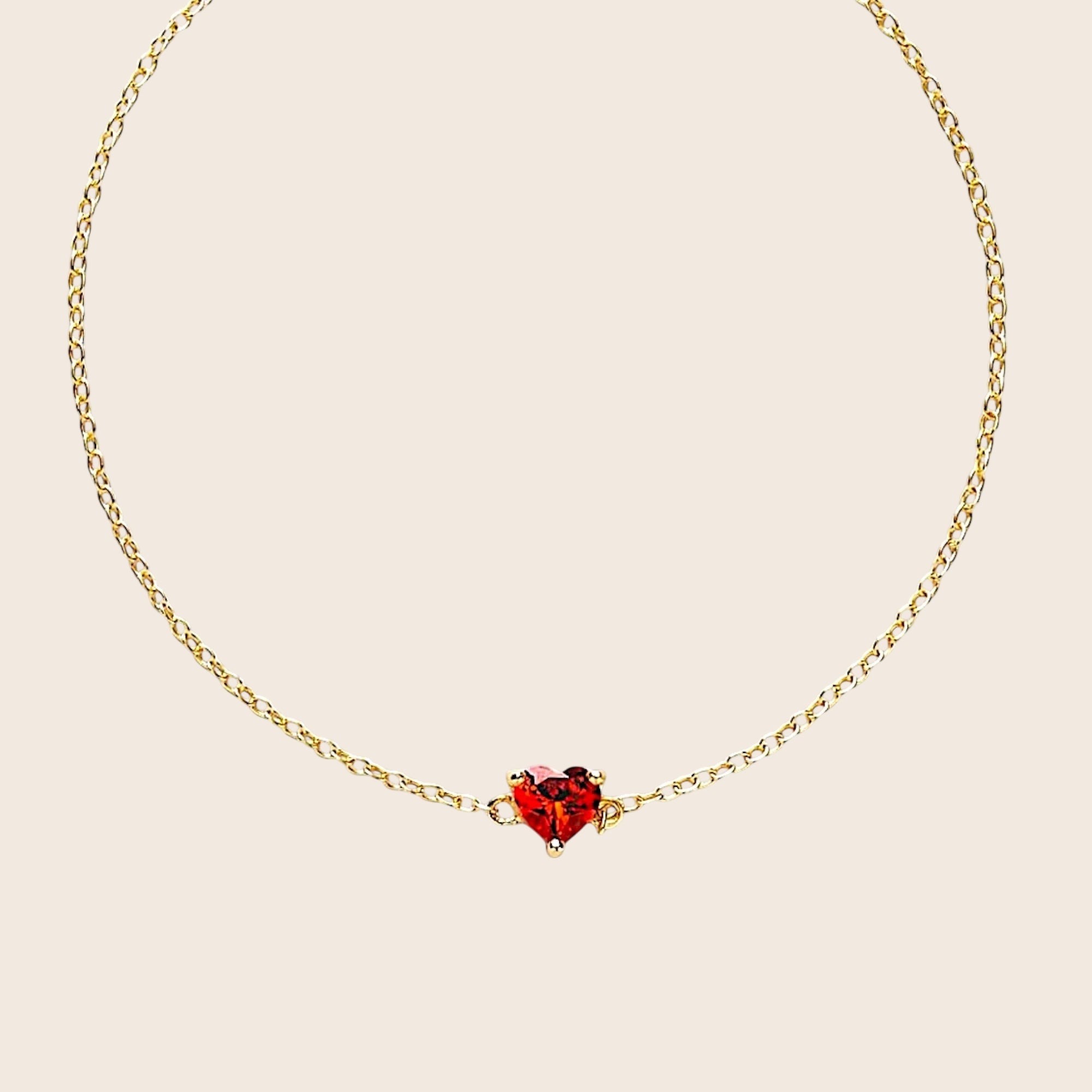 Red Heart – Bracelet with zirconia inlay made of 925 silver 18K gold-plated