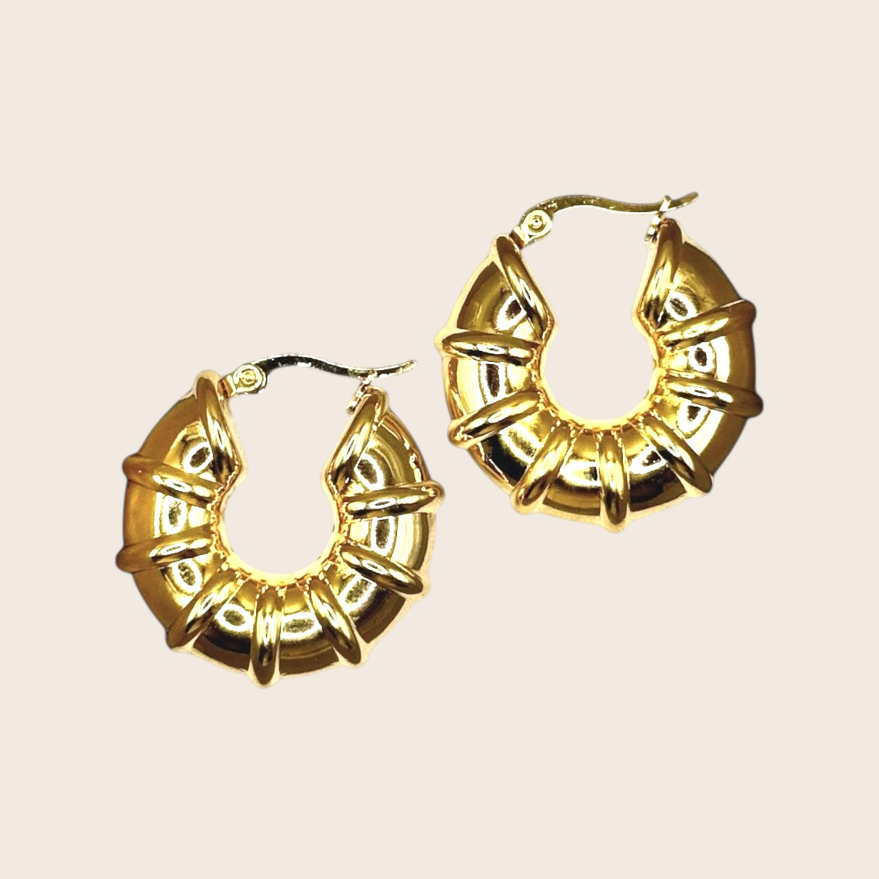 Chunky statement earrings – 18K gold-plated stainless steel