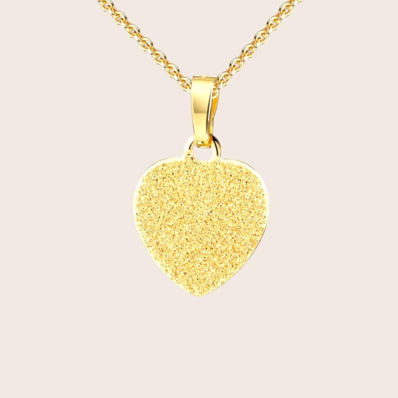 Personalizable heart pendant with diamond glitter necklace made of 925 silver 14K gold-plated
