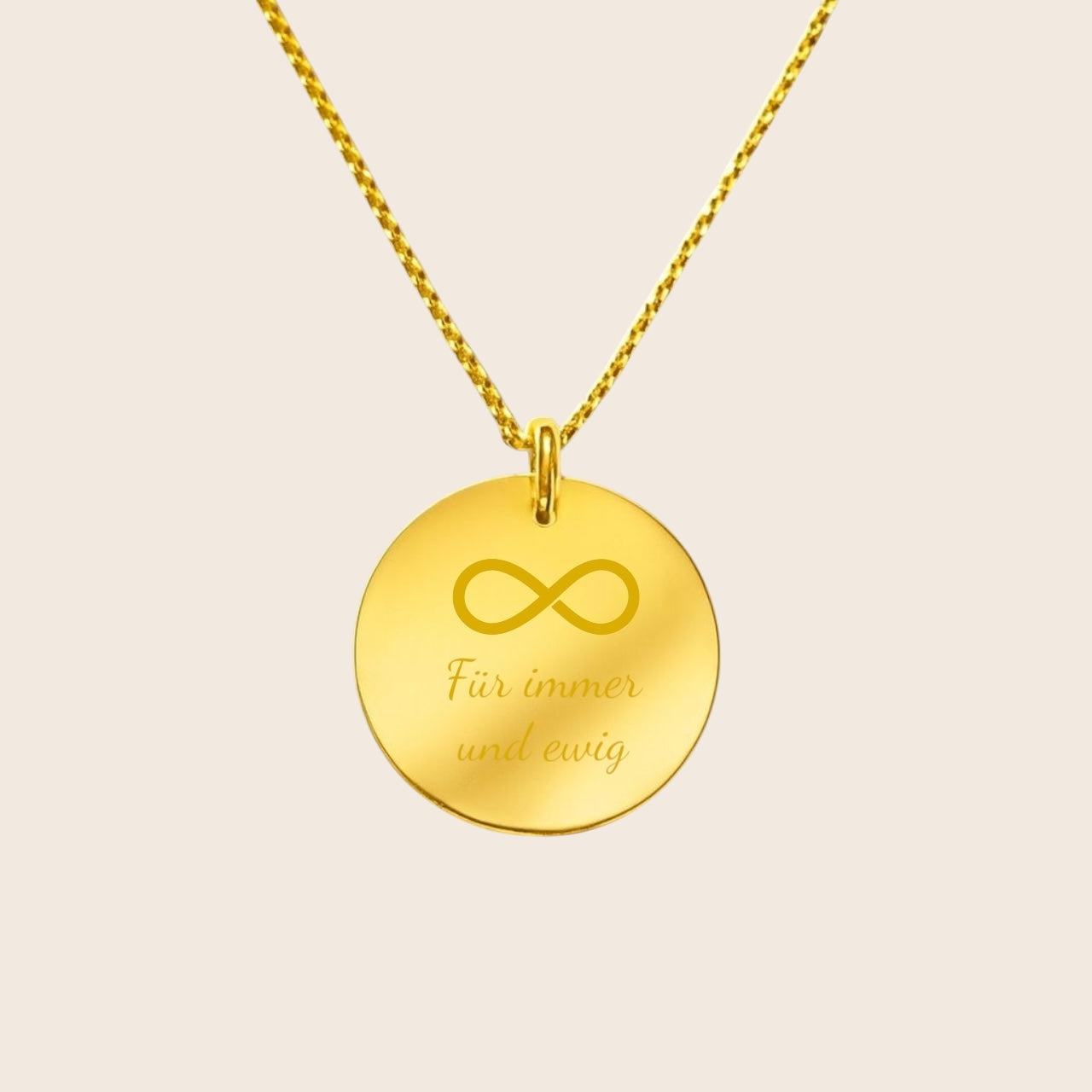 Personalized necklace – round engraved pendant – Forever and ever – made of 925 silver or silver-plated