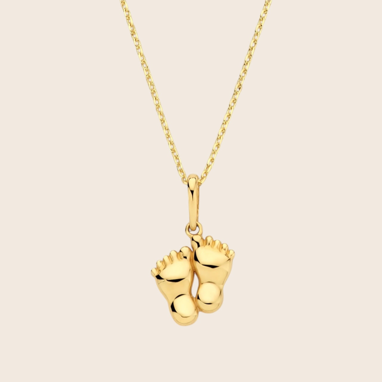 585 gold necklace with baby feet pendant – My little miracle – birth gift for mom