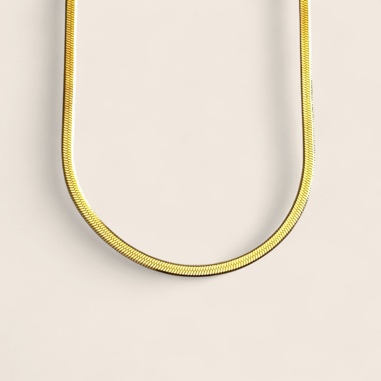 Classic flat snake chain – stainless steel 18K gold-plated