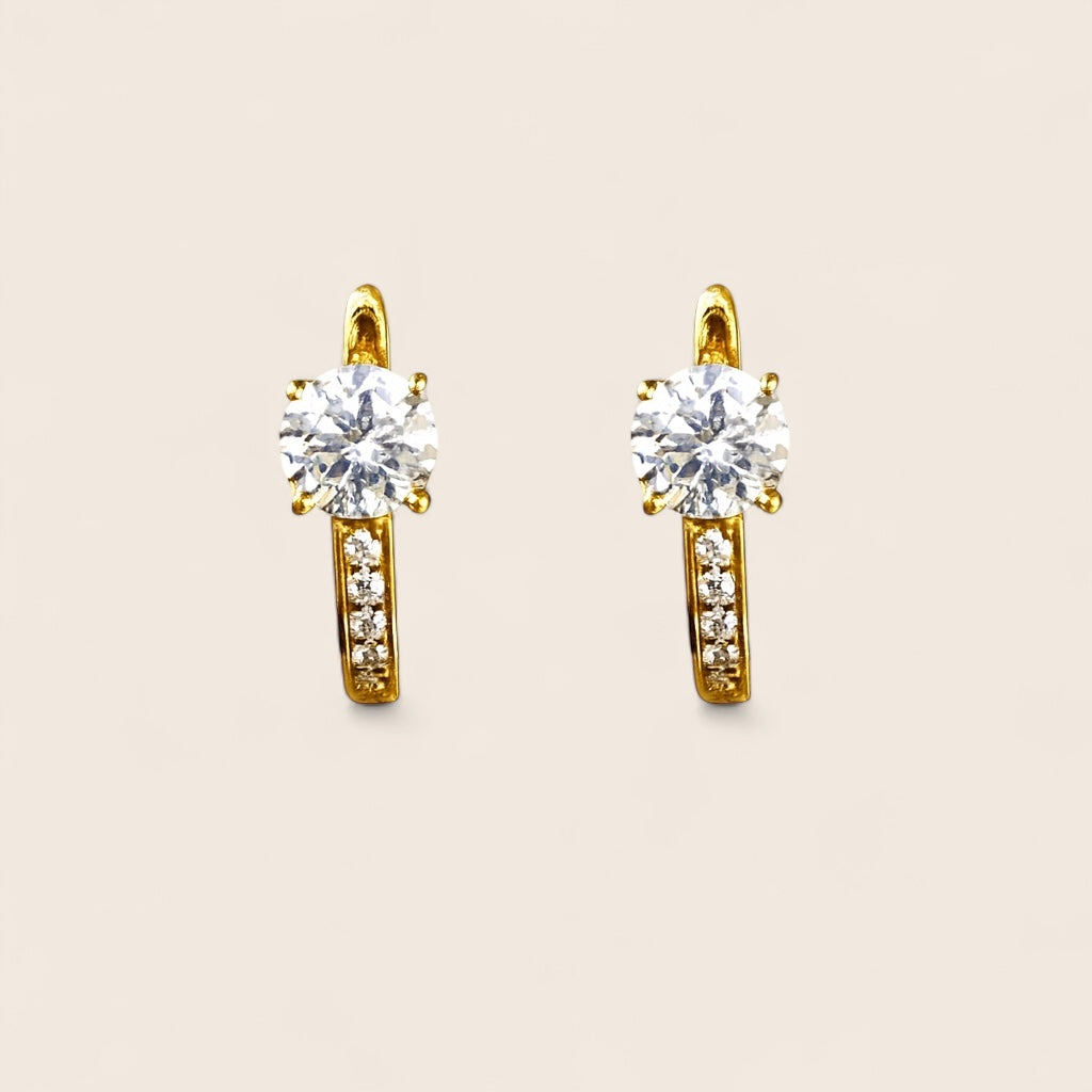 Sparkling zirconia hoop earrings “Summer Night” – 925 silver or 925 silver gold-plated